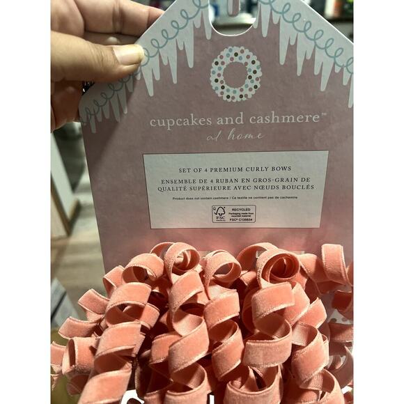 Cupcakes and Cashmere Premium Curly Bows (Set of TWO) Red/Pink - Picture 4 of 5